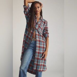 PILCRO Side-Slit Maxi Tunic Buttondown
